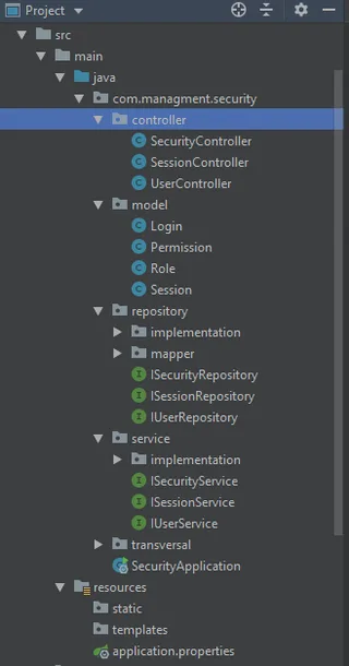 Project files de Spring boot