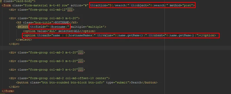 Configuración del form