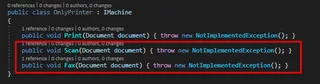 Implementación de IMachine, sólo para imprimir