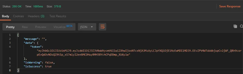 Respuesta el Authenticate endpoint