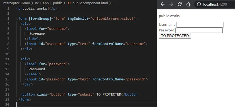 Configuración de la vista del componente public