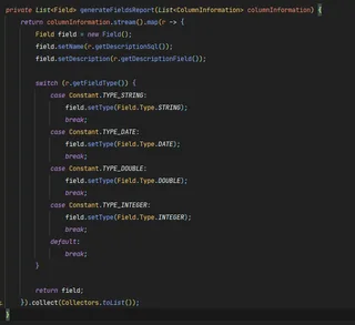 Creación de la lista de Field