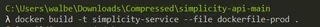 Realización del build del dockerfile