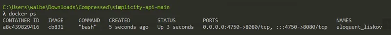 Listado de imagenes docker ejecutandose