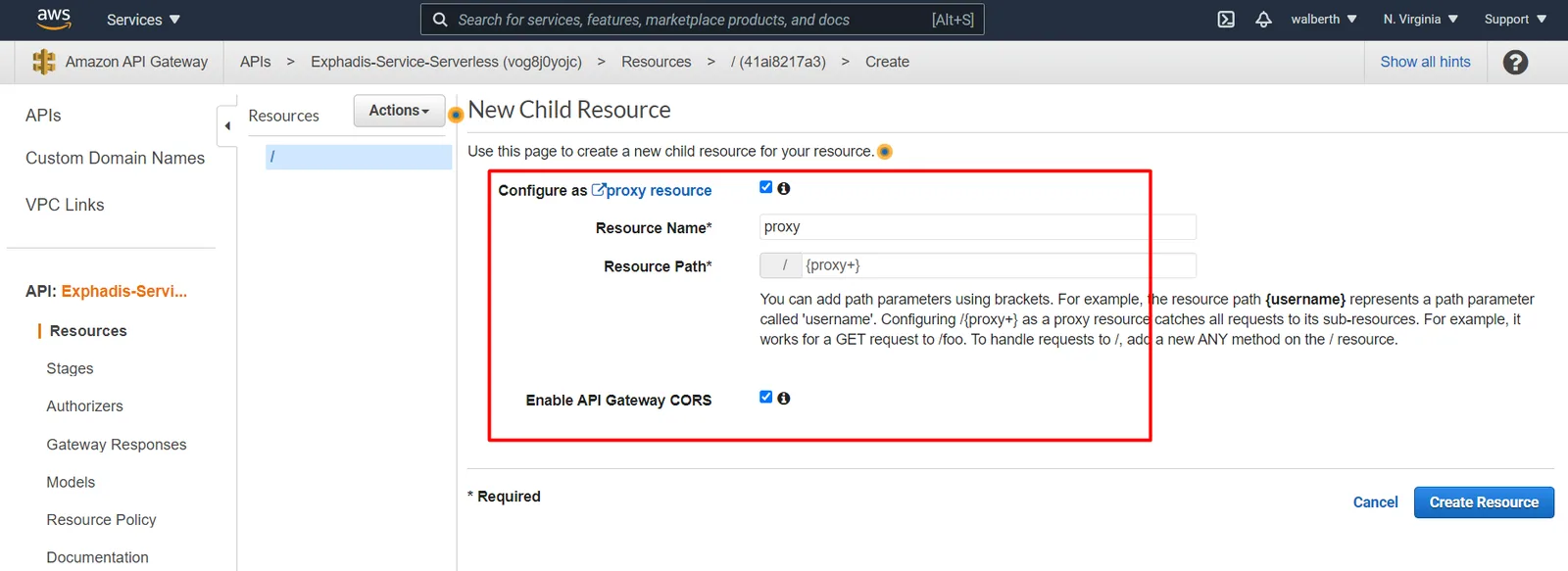 Configuramos el recurso como un proxy
