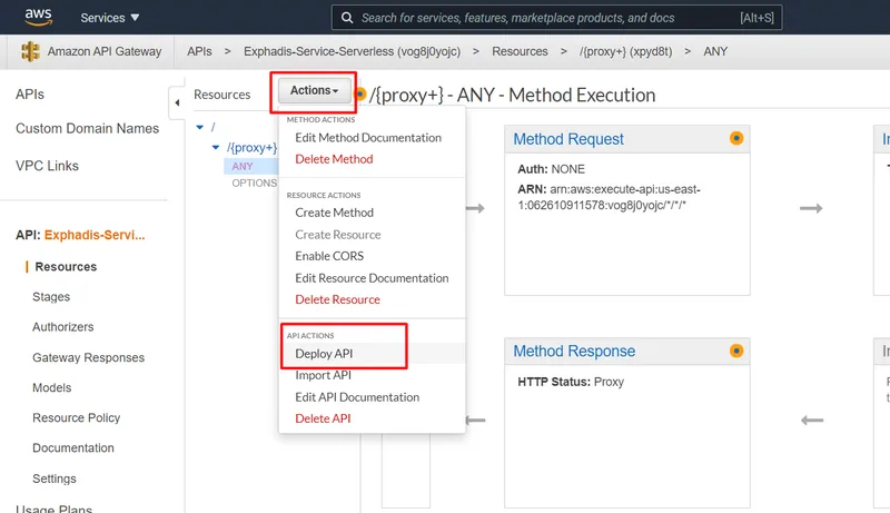 Realizamos el deploy del api