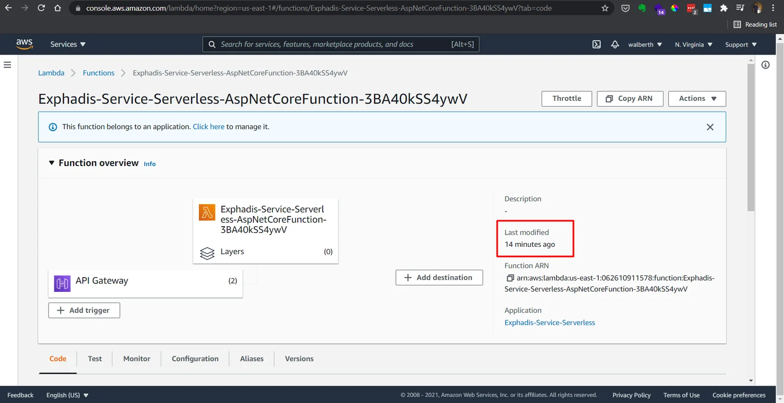 Publicación visualizada desde AWS